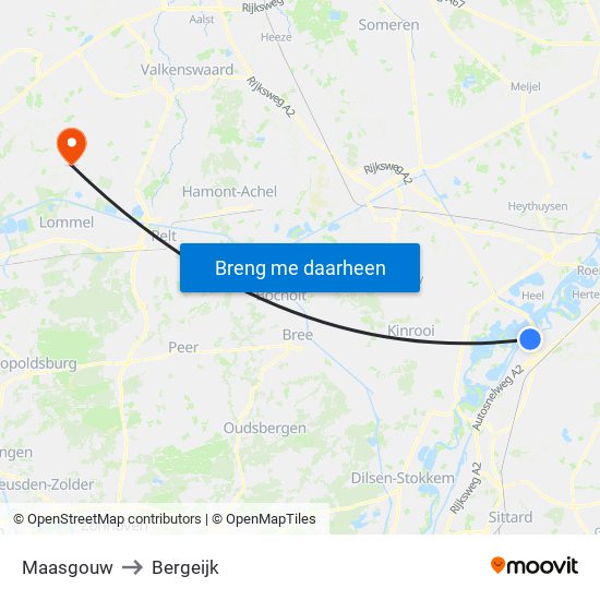 Maasgouw to Bergeijk map