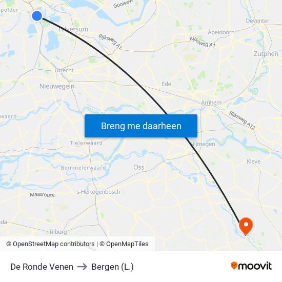 De Ronde Venen to Bergen (L.) map