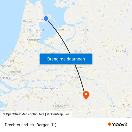 Drechterland to Bergen (L.) map