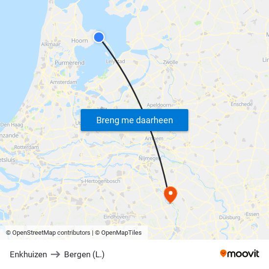 Enkhuizen to Bergen (L.) map