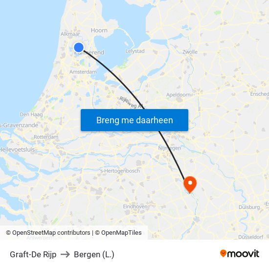 Graft-De Rijp to Bergen (L.) map