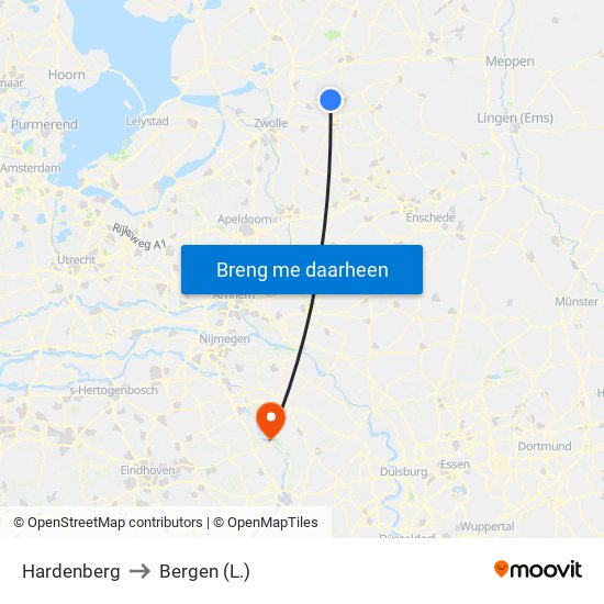 Hardenberg to Bergen (L.) map