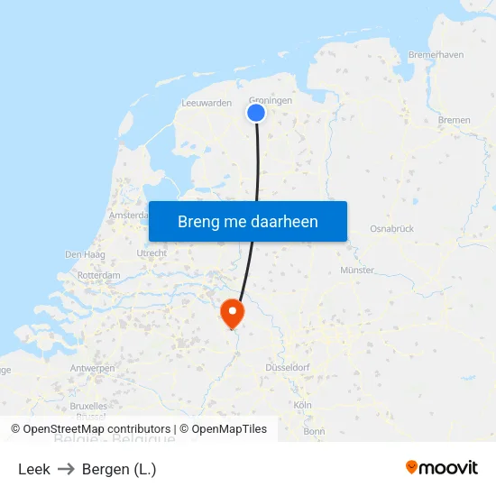 Leek to Bergen (L.) map