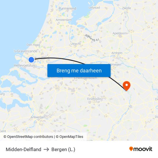 Midden-Delfland to Bergen (L.) map