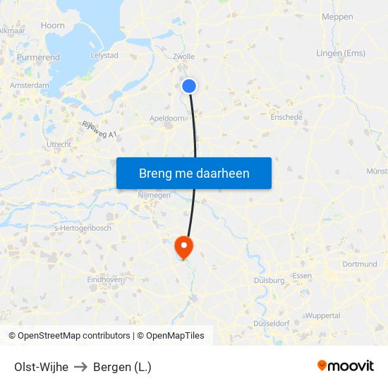 Olst-Wijhe to Bergen (L.) map