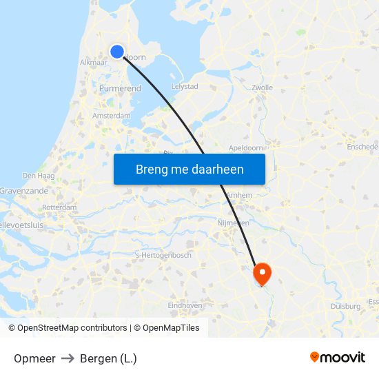 Opmeer to Bergen (L.) map
