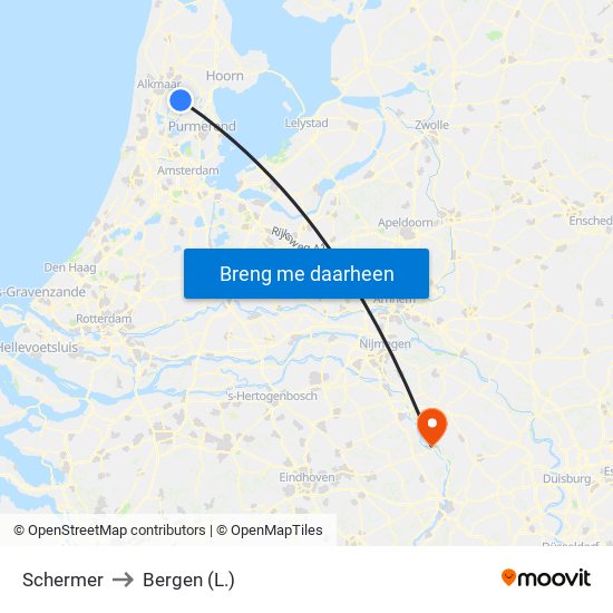 Schermer to Bergen (L.) map