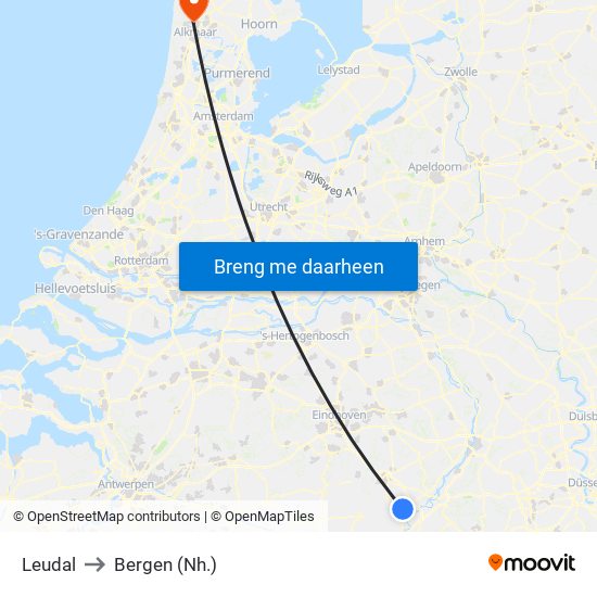 Leudal to Bergen (Nh.) map