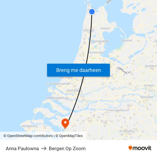 Anna Paulowna to Bergen Op Zoom map