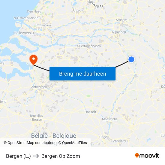Bergen (L.) to Bergen Op Zoom map