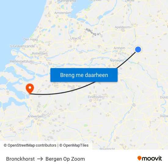 Bronckhorst to Bergen Op Zoom map