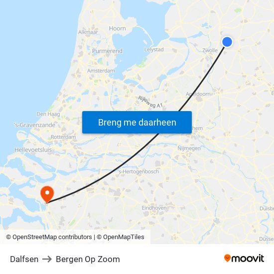 Dalfsen to Bergen Op Zoom map