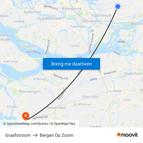 Graafstroom to Bergen Op Zoom map