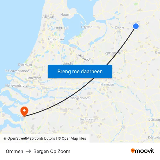 Ommen to Bergen Op Zoom map