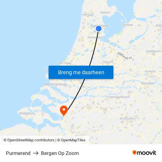 Purmerend to Bergen Op Zoom map