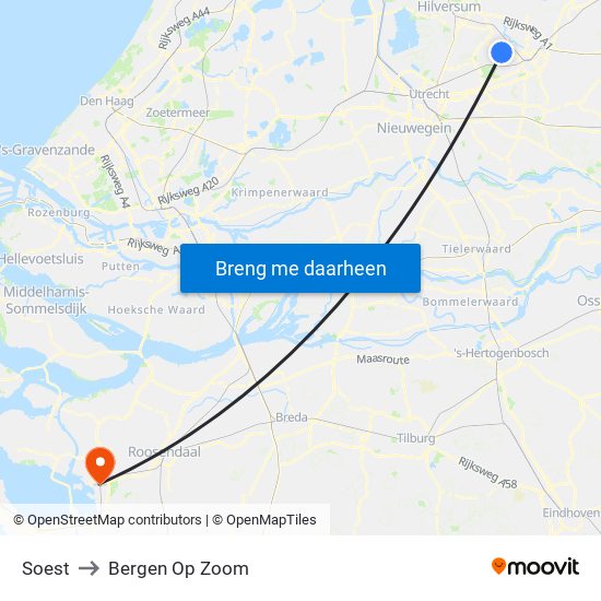 Soest to Bergen Op Zoom map