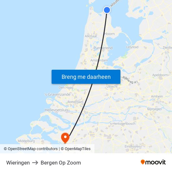 Wieringen to Bergen Op Zoom map