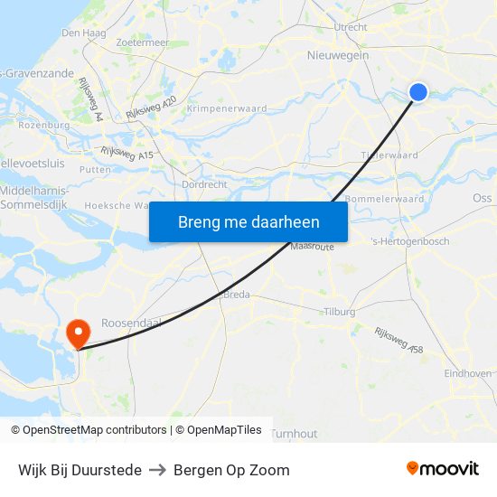 Wijk Bij Duurstede to Bergen Op Zoom map