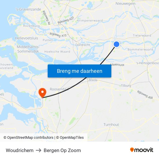 Woudrichem to Bergen Op Zoom map