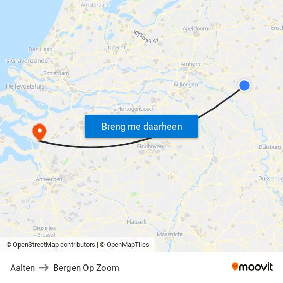 Aalten to Bergen Op Zoom map