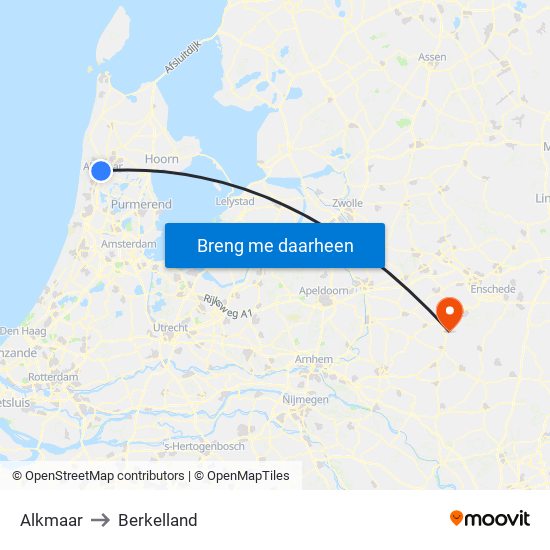 Alkmaar to Berkelland map
