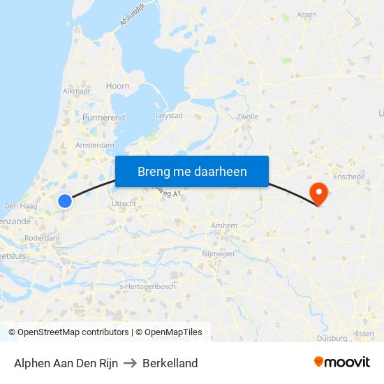 Alphen Aan Den Rijn to Berkelland map