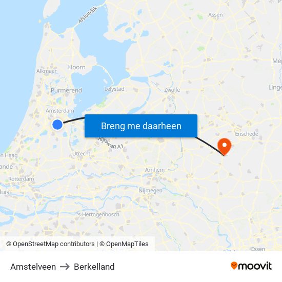 Amstelveen to Berkelland map