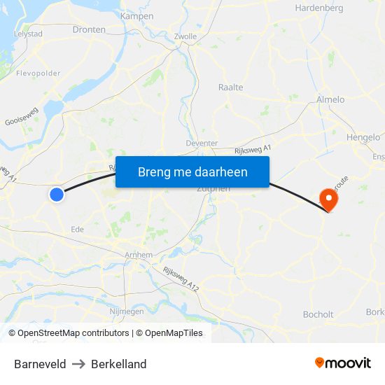 Barneveld to Berkelland map