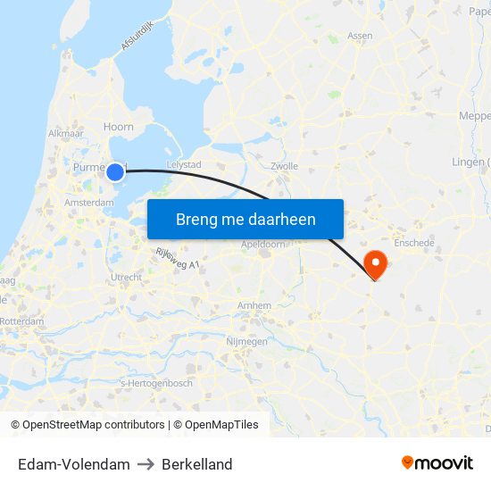 Edam-Volendam to Berkelland map