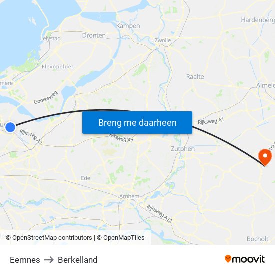 Eemnes to Berkelland map