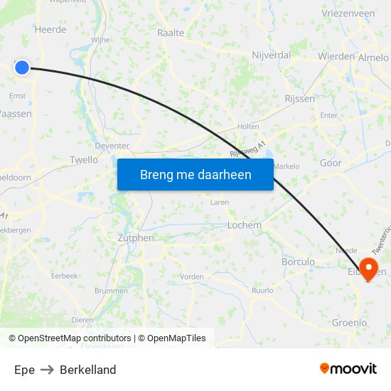 Epe to Berkelland map