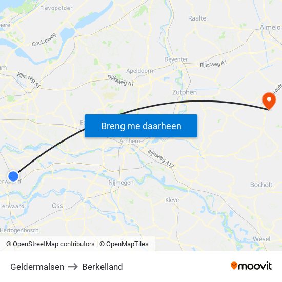 Geldermalsen to Berkelland map