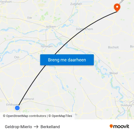 Geldrop-Mierlo to Berkelland map
