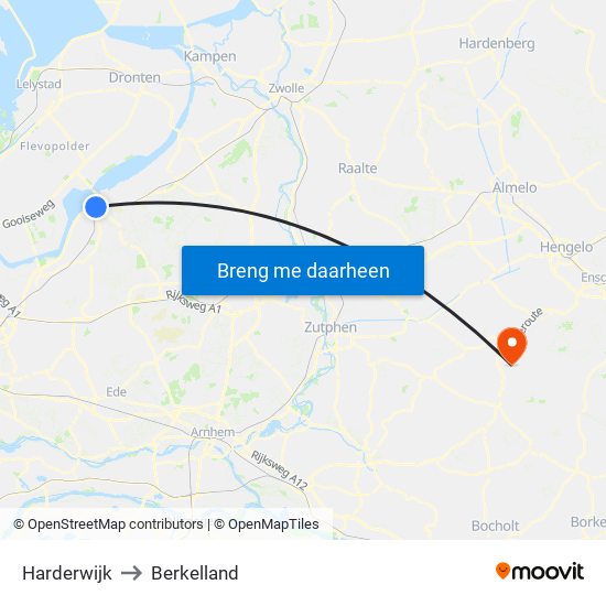 Harderwijk to Berkelland map