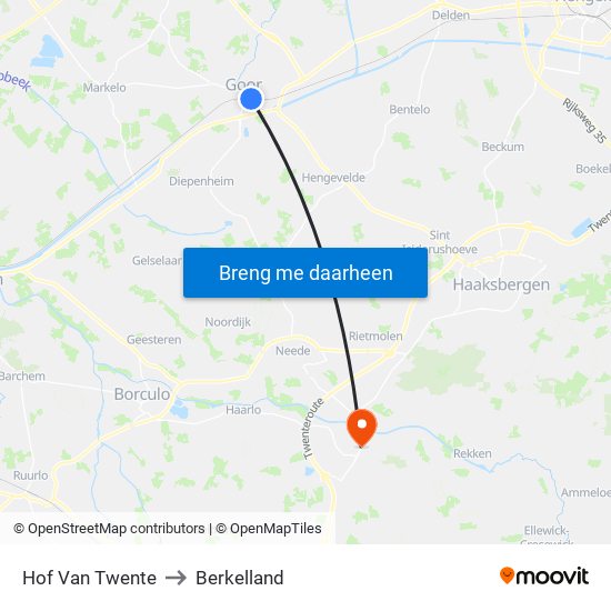 Hof Van Twente to Berkelland map