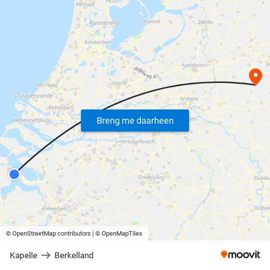 Kapelle to Berkelland map