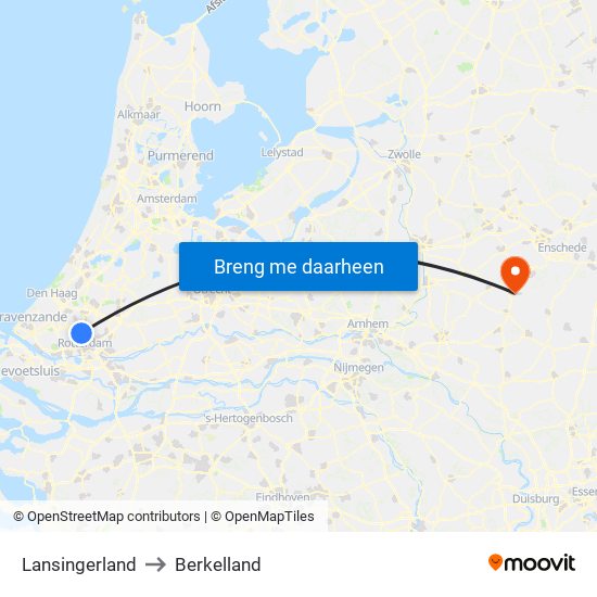 Lansingerland to Berkelland map