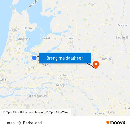 Laren to Berkelland map