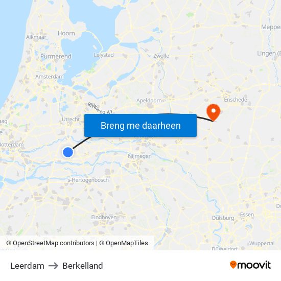 Leerdam to Berkelland map