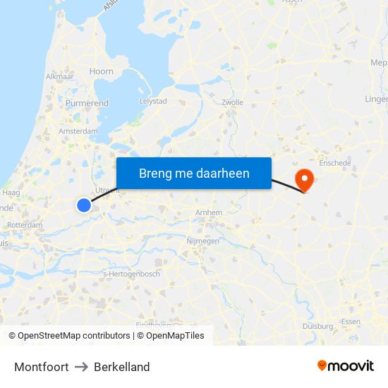 Montfoort to Berkelland map