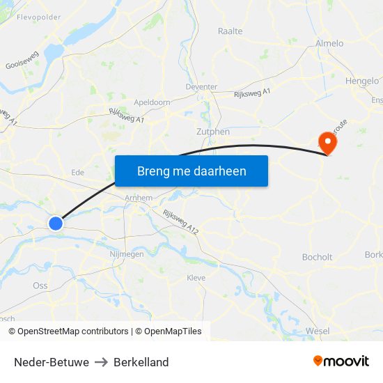 Neder-Betuwe to Berkelland map