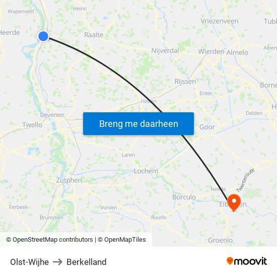 Olst-Wijhe to Berkelland map