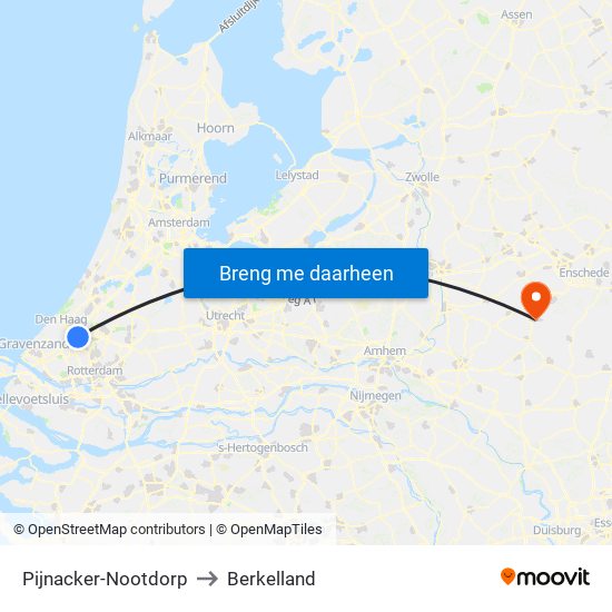 Pijnacker-Nootdorp to Berkelland map