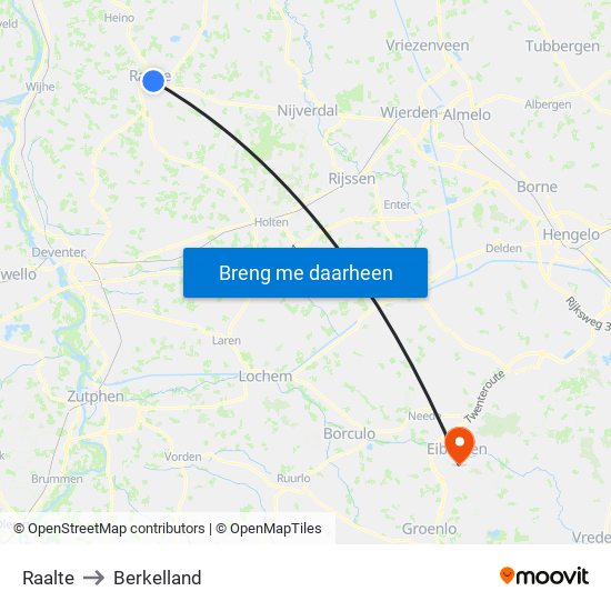 Raalte to Berkelland map