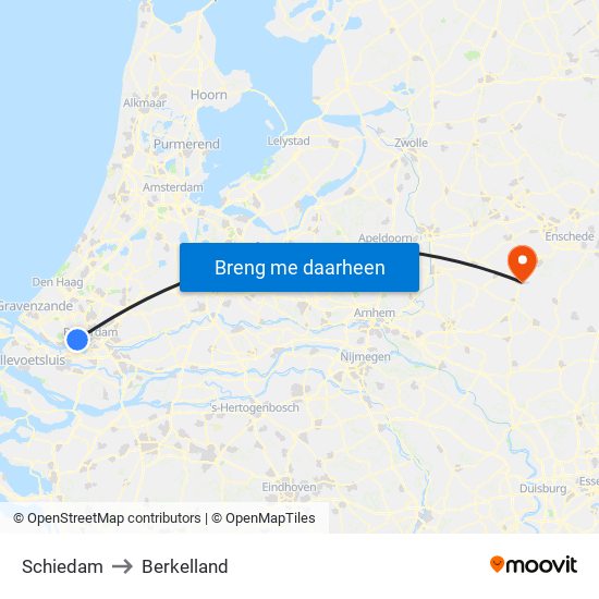 Schiedam to Berkelland map