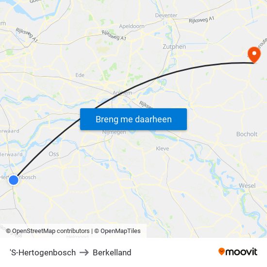 'S-Hertogenbosch to Berkelland map