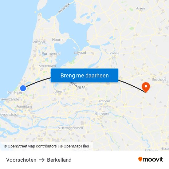 Voorschoten to Berkelland map