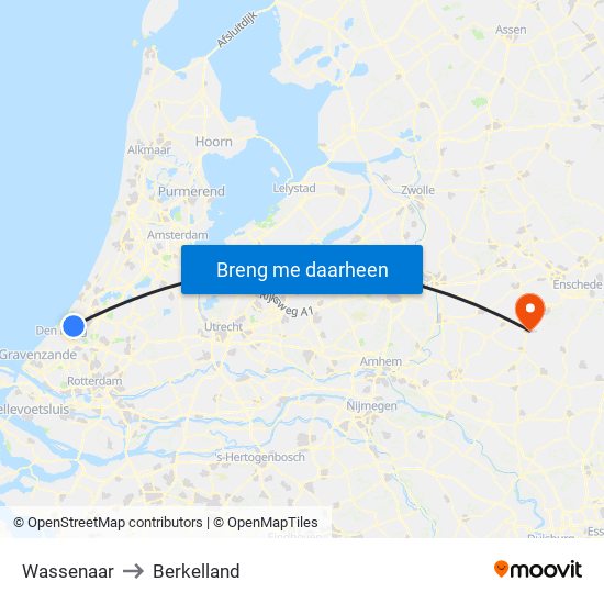 Wassenaar to Berkelland map