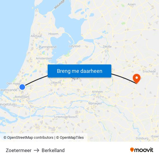 Zoetermeer to Berkelland map