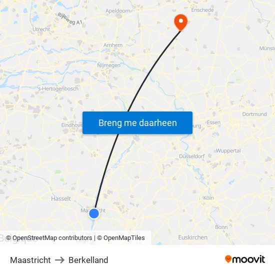 Maastricht to Berkelland map